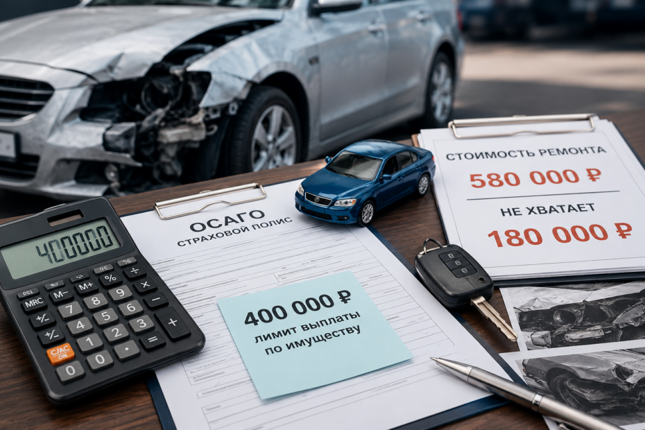 Страховая выплата по ОСАГО 400 000 рублей не покрывает стоимость ремонта автомобиля после ДТП