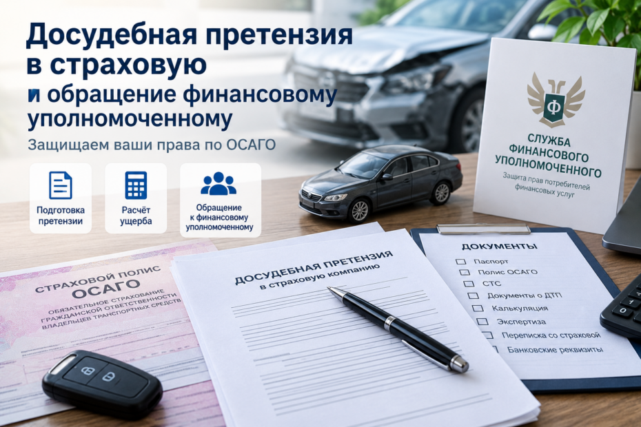 Досудебная претензия в страховую по ОСАГО и обращение финансовому уполномоченному